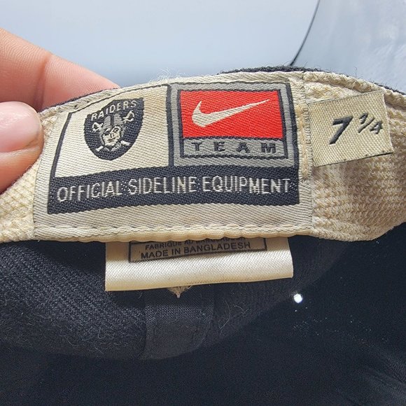 New Era 9Seventy Las Vegas Raiders Official Sideline Mesh  Nike Team Raiders Official Sideline Equipment Adults Hat Cap Black Size 7 1/4